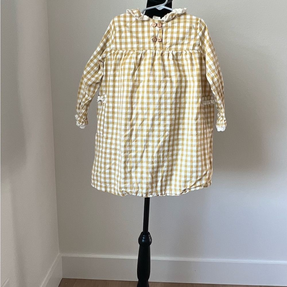 Ren and Rouge 6Y  Mustard Yellow& white Gingham Dress